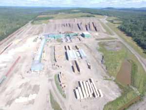 aerial photo of lumber yard